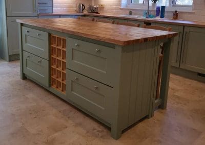 Kitchen island with wine rack