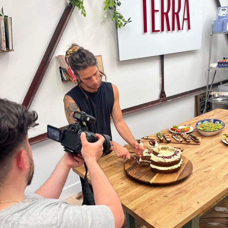 Kitchen Island for Terra vegetarian catering photoshoot