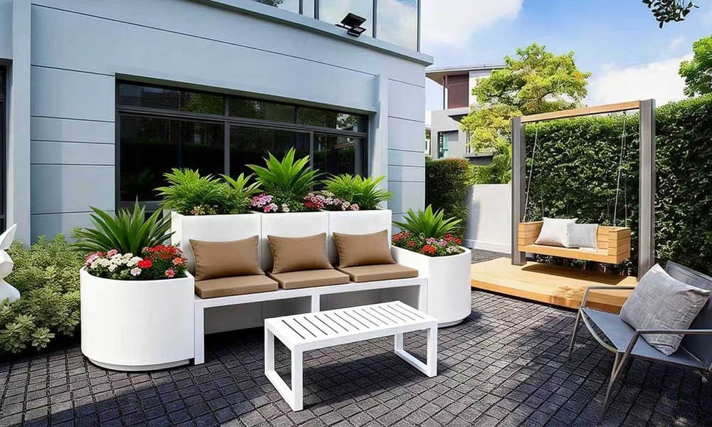 Portland Summertime Range - 5 Seater Planter Bench